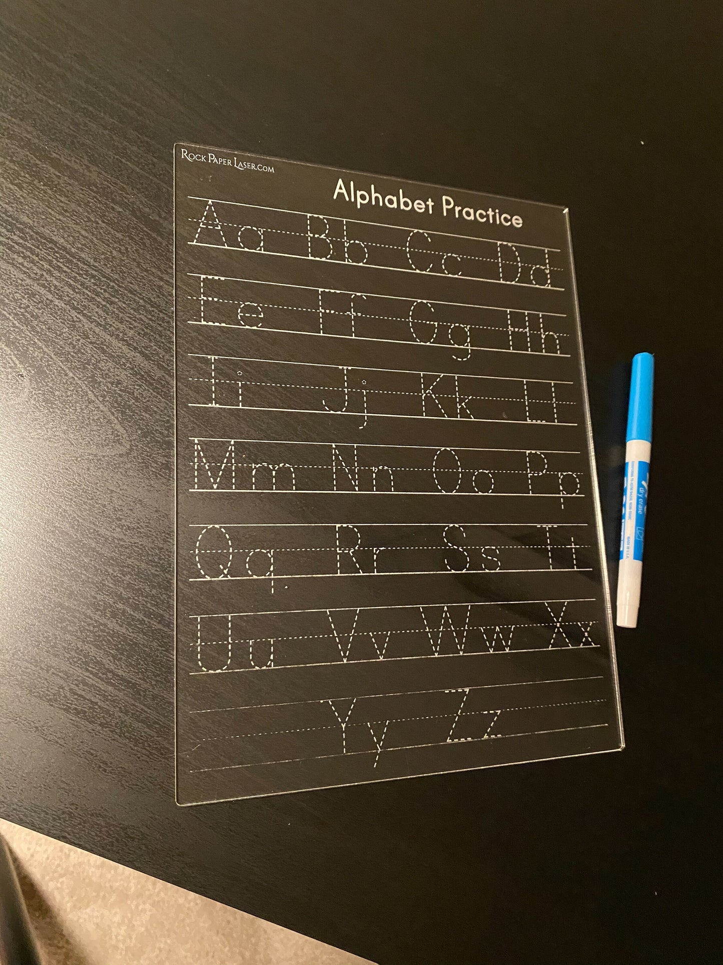 Alphabet Tracing Board - Alphabet Practice Board - Acrylic alphabet board - Acrylic tracing board - Dry Erase Alphabet ABC Tracing Board