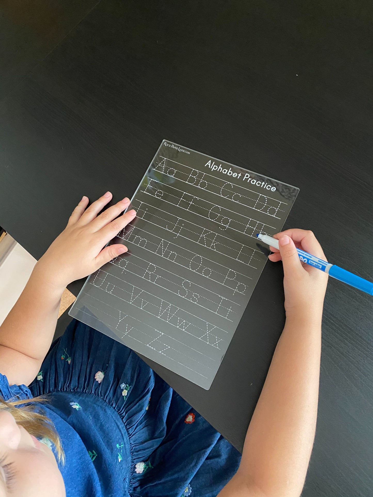 Alphabet Tracing Board - Alphabet Practice Board - Acrylic alphabet board - Acrylic tracing board - Dry Erase Alphabet ABC Tracing Board